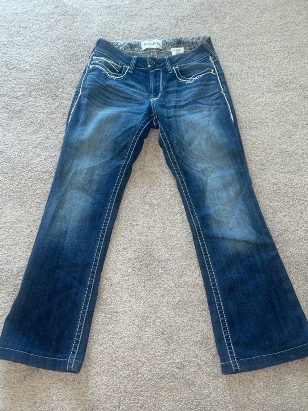 Ariat Dark Wash Flare Jeans with Contrast Stitching
